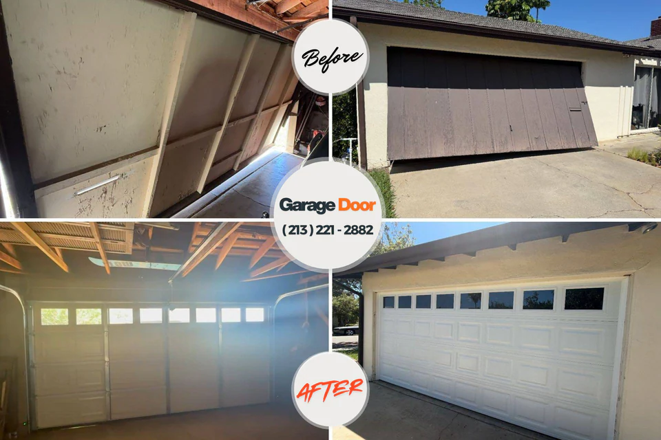 Before and after: garage door repair Harpersville, AL